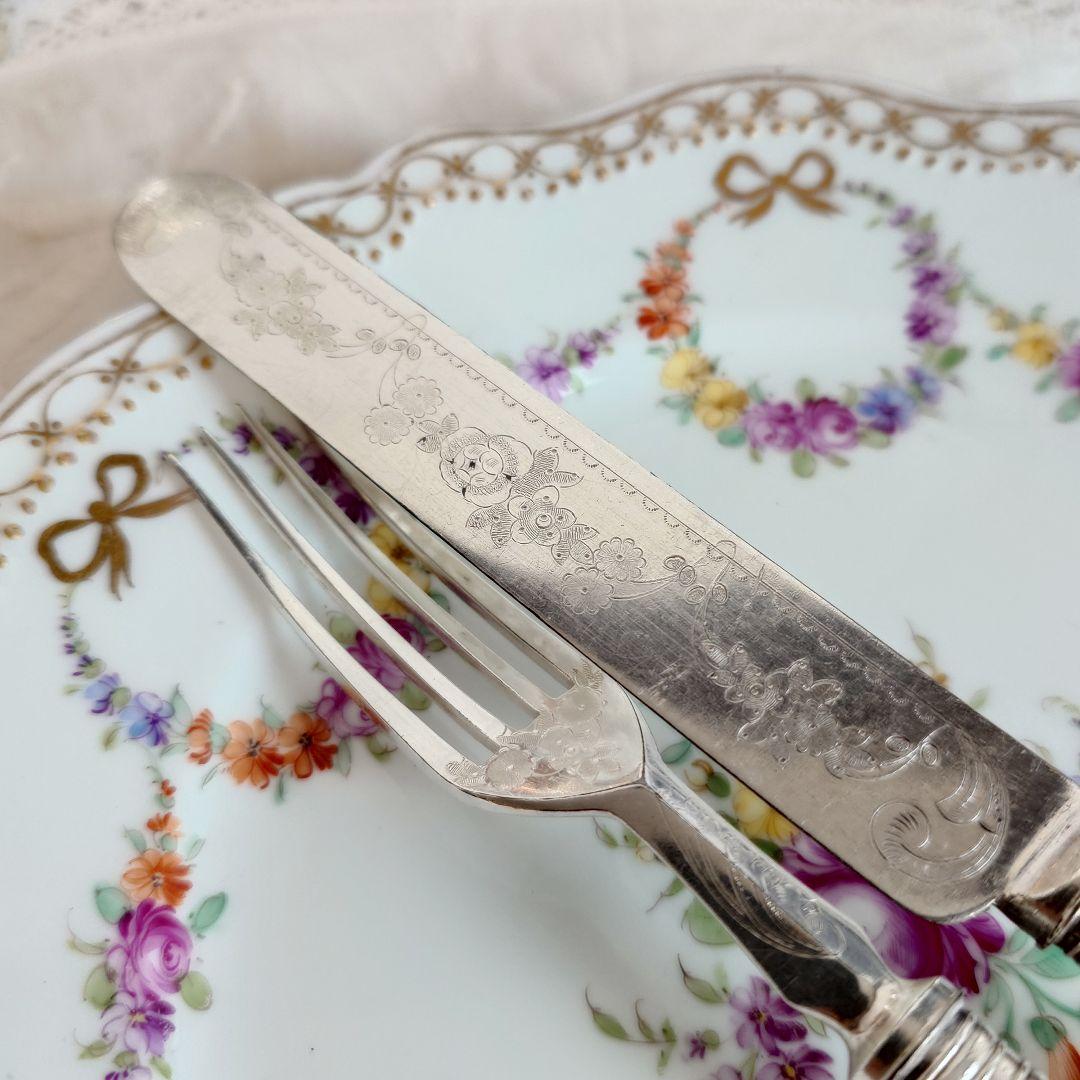 白蝶貝カトラリー　D マザーオブパール　アンティーク　イギリス　フォーク