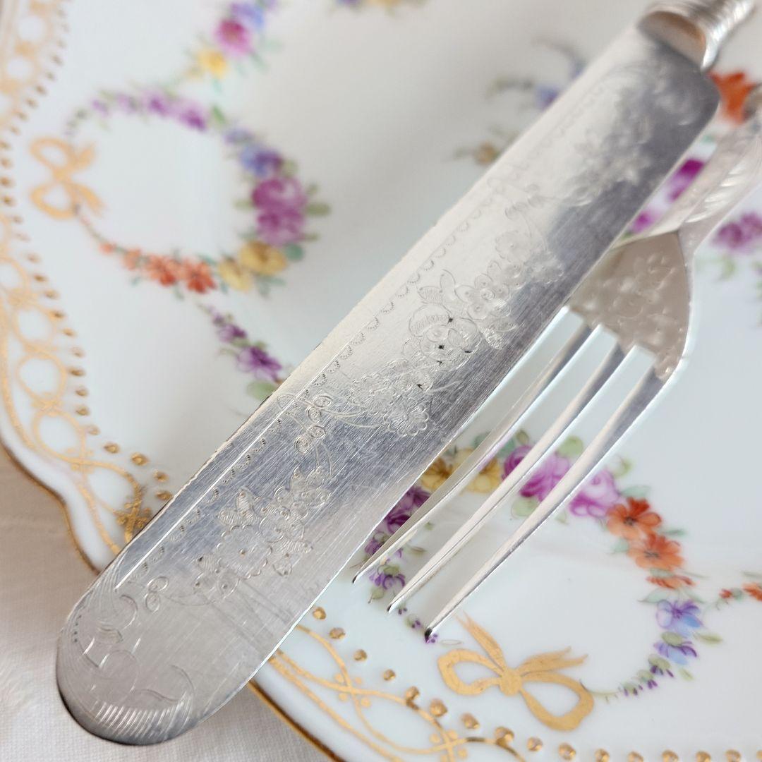 白蝶貝カトラリー　D マザーオブパール　アンティーク　イギリス　フォーク