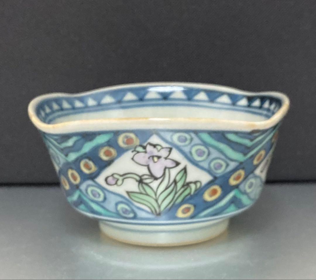 佐藤走波（六代）小鉢　染錦草花文　5客