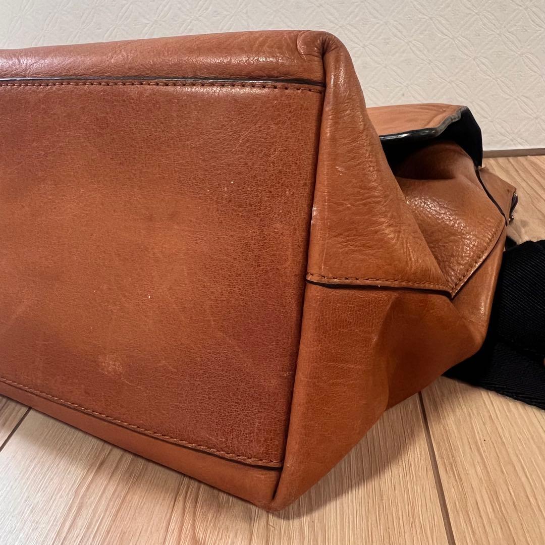 COACH コーチ レザーショルダーバッグ　A4 キャメルブラウン