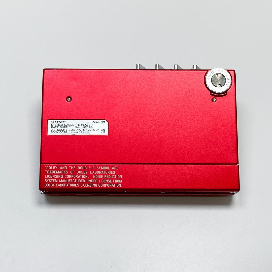 メンテナンス品 SONY WALKMAN WM-30 カセットプレーヤー レッド