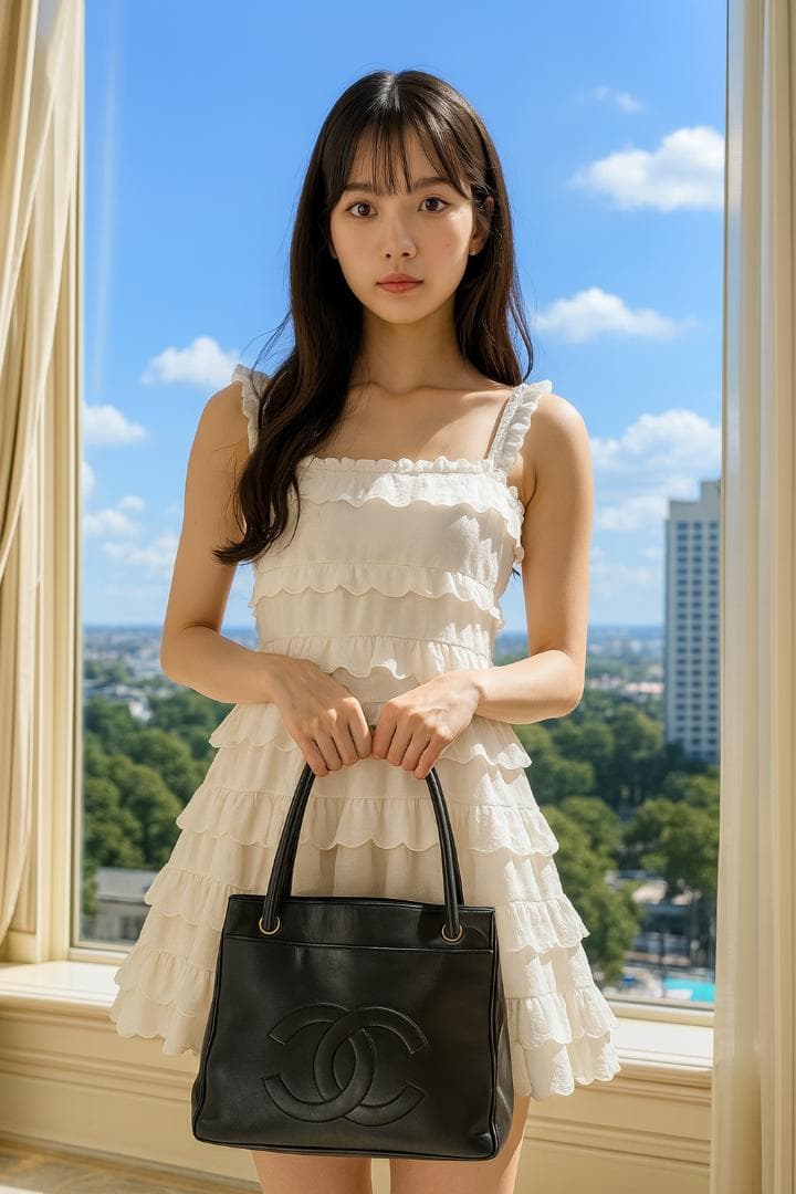 CHANEL ブラックレザーショルダーバッグ ハンドバック