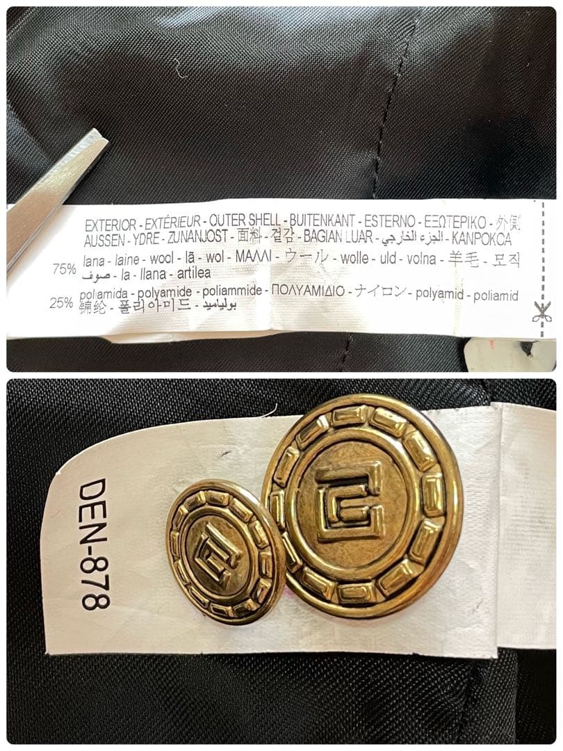 人気　ZARA MANTECO マンテコ　ナポレオンコート　金ボタン　ウール混