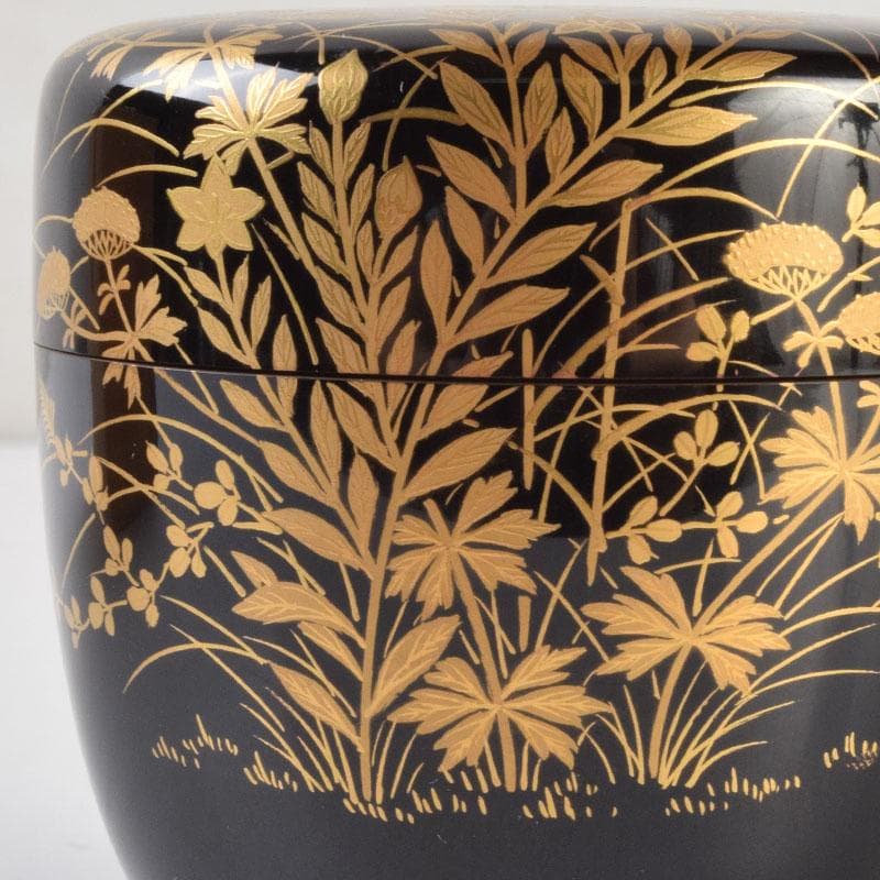 茶道具　漆匠　遠山哲山造　秋草蒔絵　大棗　共箱　C　9188