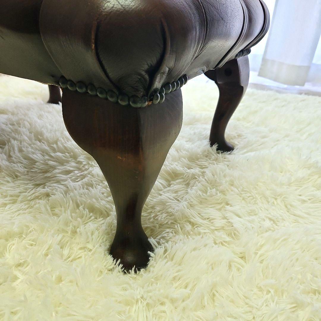 本革　 ブラウン　 オットマン　チェスターフィールド　イギリス　ヴィンテージ