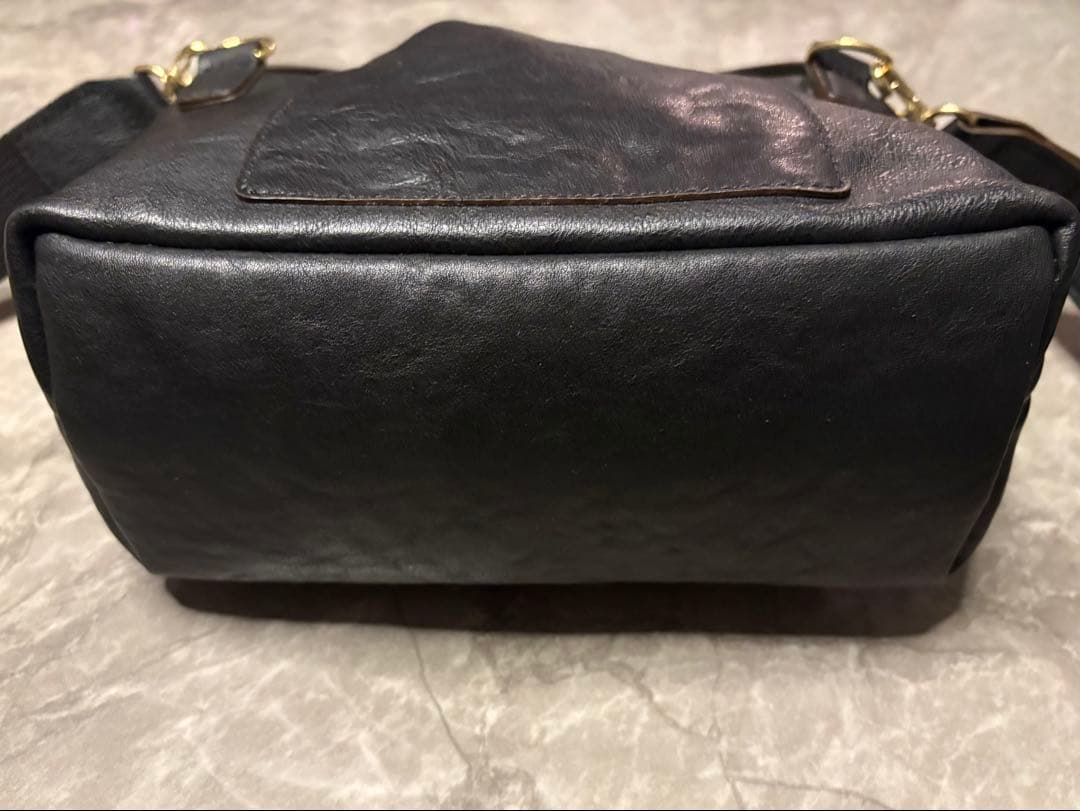 新進工房　パン屋の紙袋風バッグ　マルシェ(ブラック)