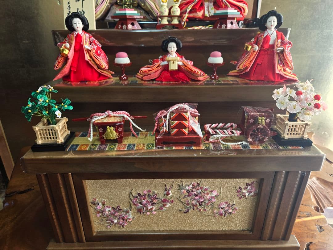 【一点限り】雛人形 収納飾り　3段 　D36