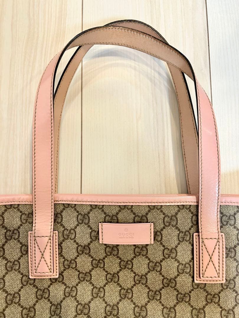 正規品・廃盤 GUCCIグッチトートバッグ GGスプリーム ピンク 肩掛け