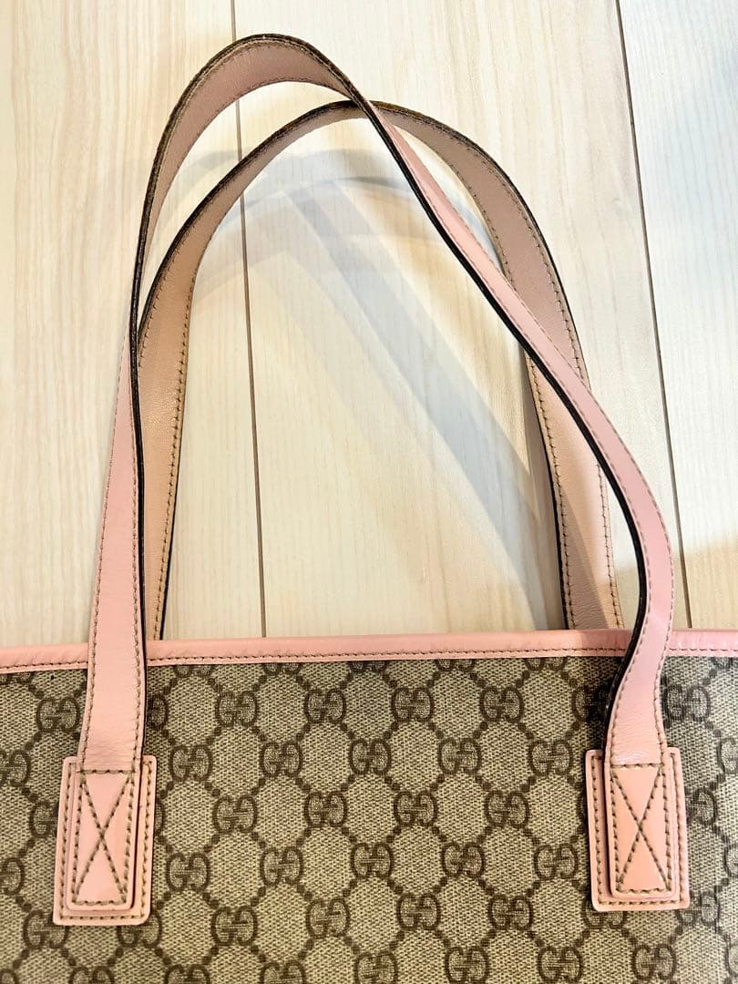 正規品・廃盤 GUCCIグッチトートバッグ GGスプリーム ピンク 肩掛け