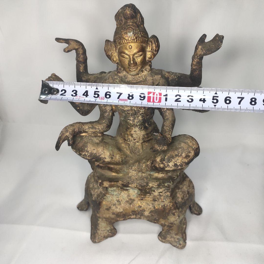 仏教美術 阿修羅坐像 鉄製仏像 チベット密教 旧家蔵出 アンティーク 風水グッズ