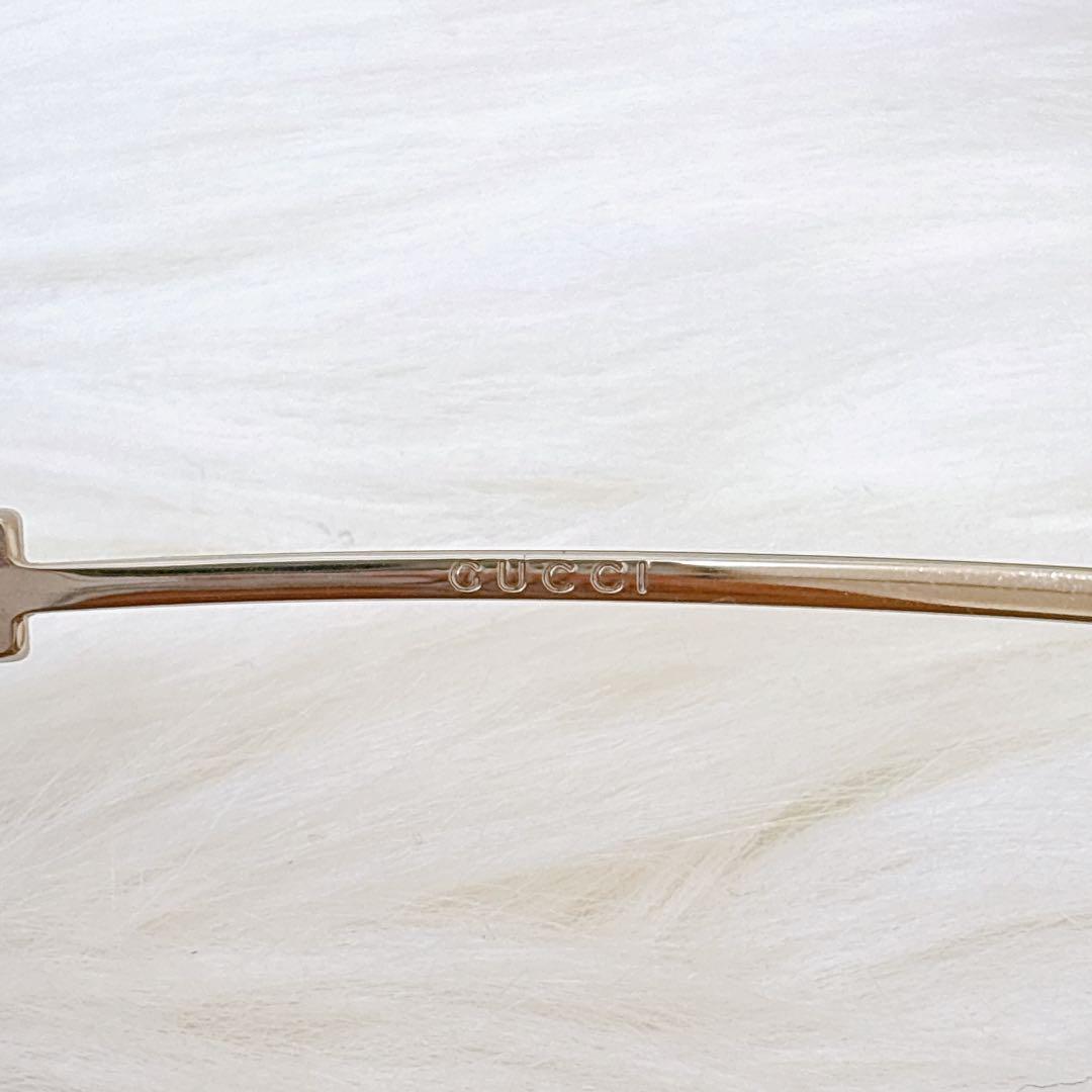 美品✨グッチ　サングラス　ラインストーン　ケース付き　リムレス　ラインストーン