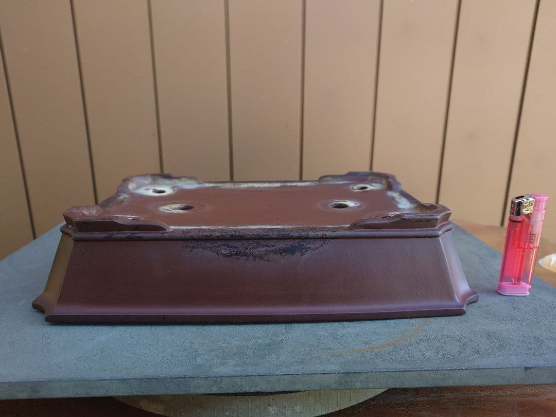 盆栽　鉢　中国宜興　玉芬　幅33.5cm