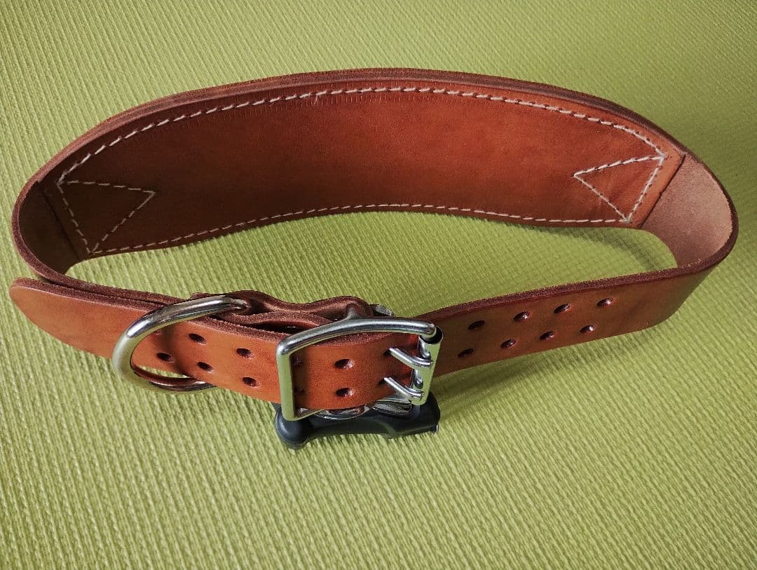 訳あり 新品トレーニングベルト パワーベルト ヌメ革 田崎製作所 改造済 未使用