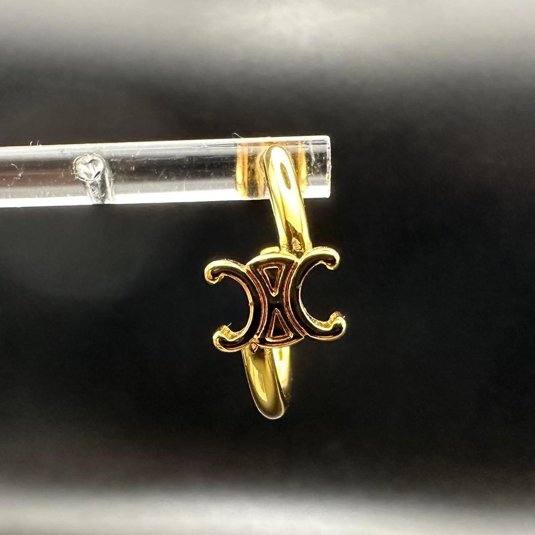 未使用級✨　セリーヌ　ピアス　アシメントリック　ゴールド　046