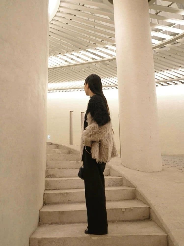 o*7様 最安値 CLANE BI COLOR SHAGGY KNIT CARD