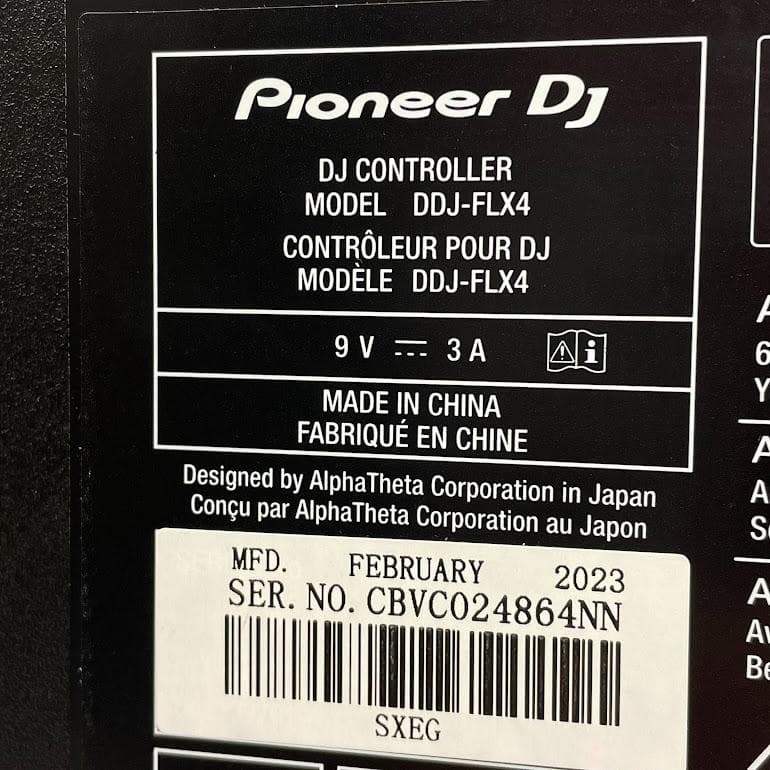 ●Pioneer DJ●DJコントローラーDDJ-FLX4 コンデンサーマイク付