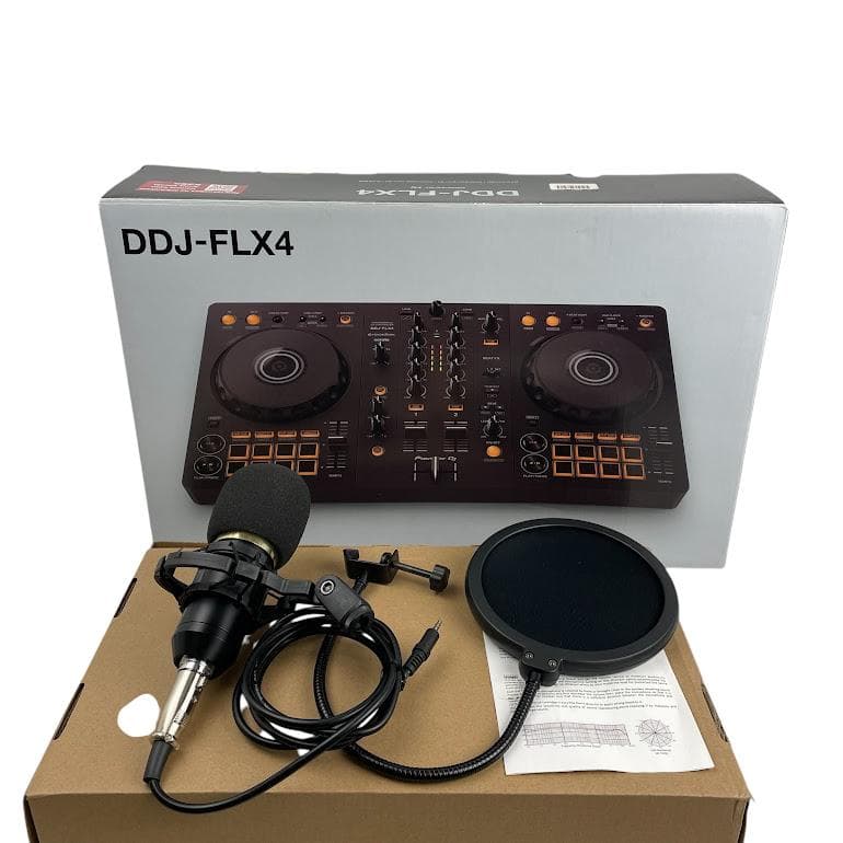 ●Pioneer DJ●DJコントローラーDDJ-FLX4 コンデンサーマイク付