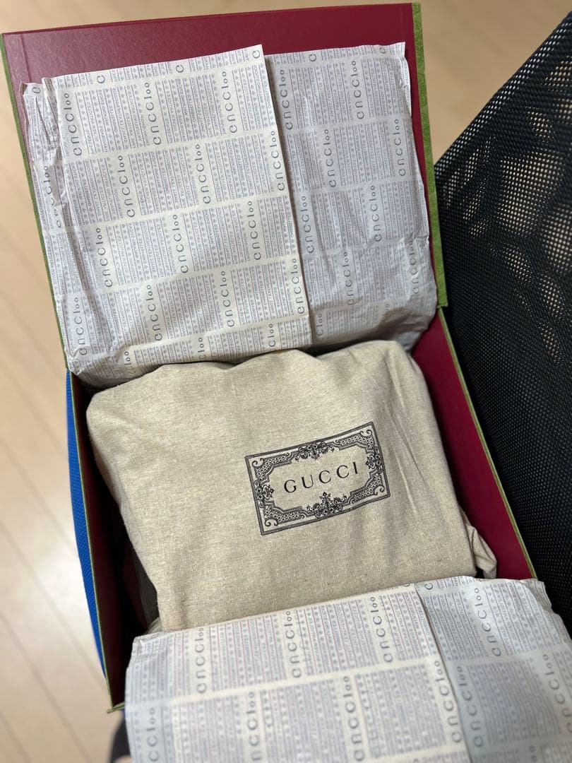 グッチ Gucci 702732 ラフィア バンブー 2WAYバッグ 千鳥柄