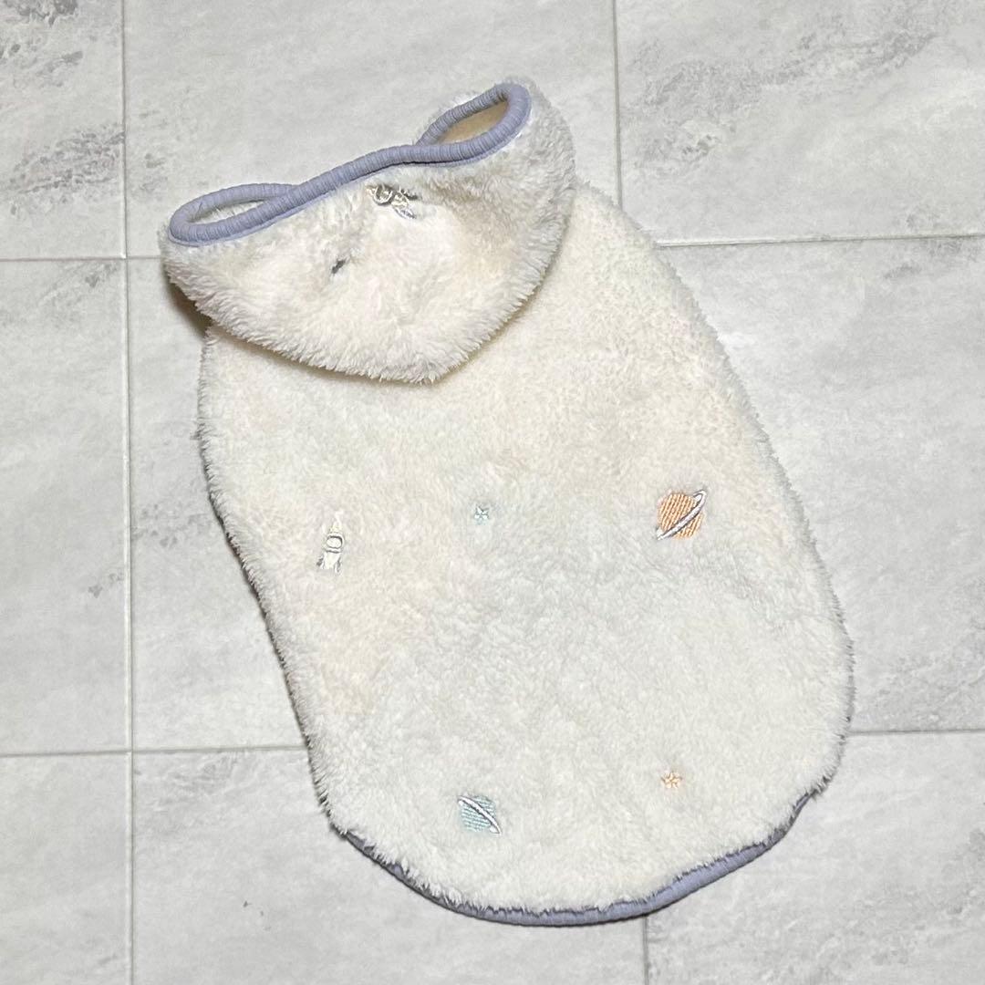 犬服ハンドメイド　両面マイクロボア　フロントオープンフーデイ　４号