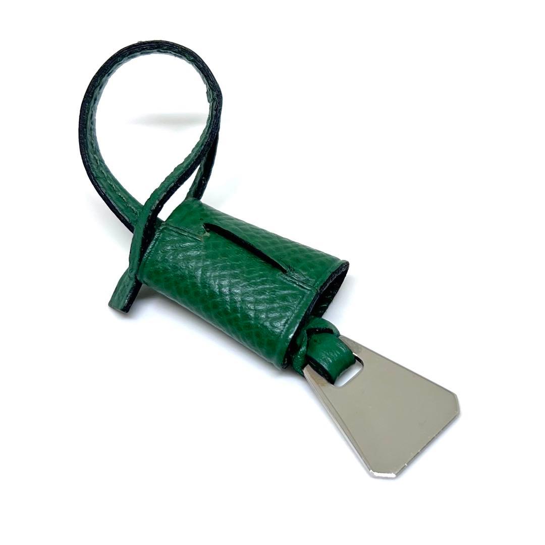 りんご✨HERMES エルメス ミニクロシェット バッグチャーム グリーン