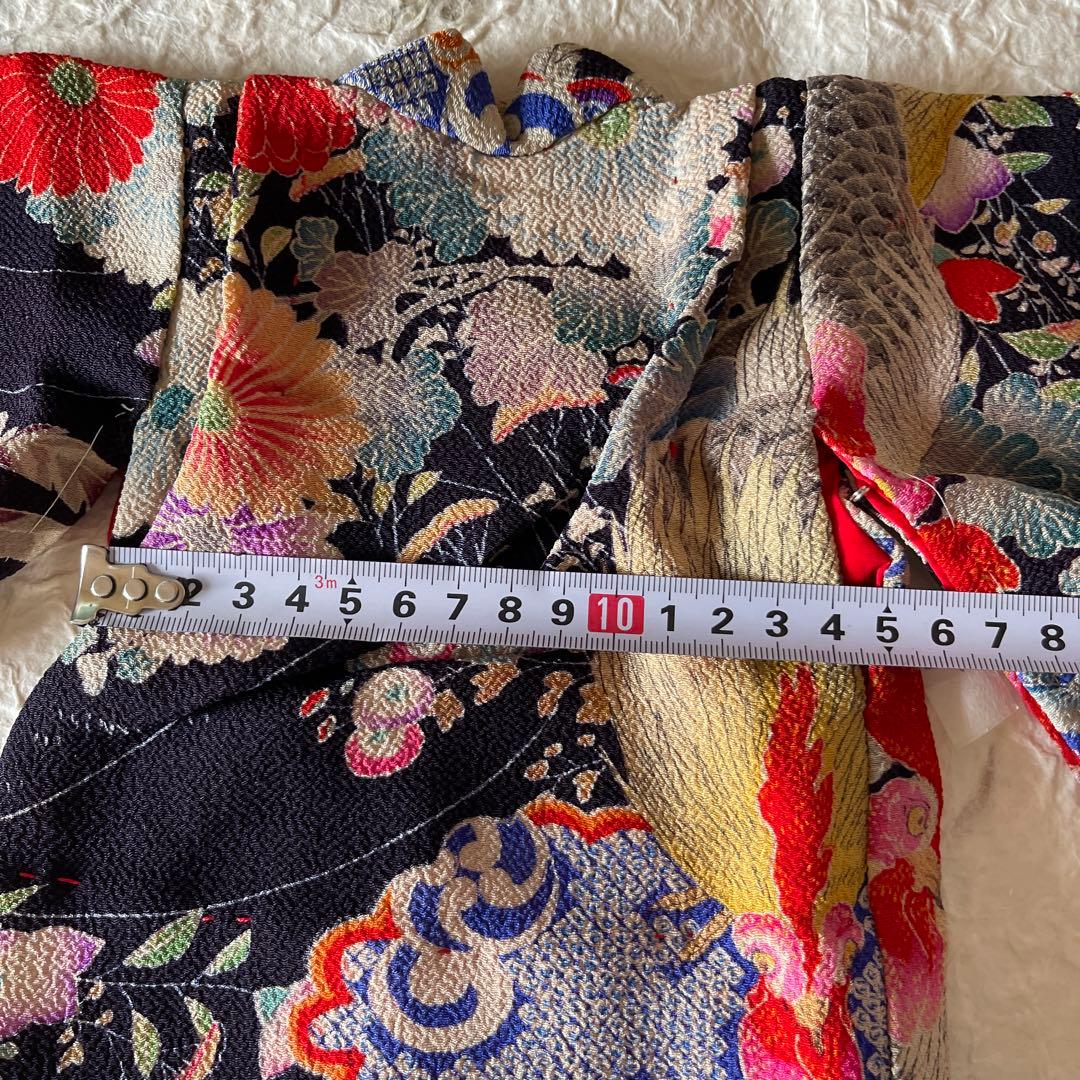 市松人形の着物　13号　古布　江戸縮緬　希少生地　2612201