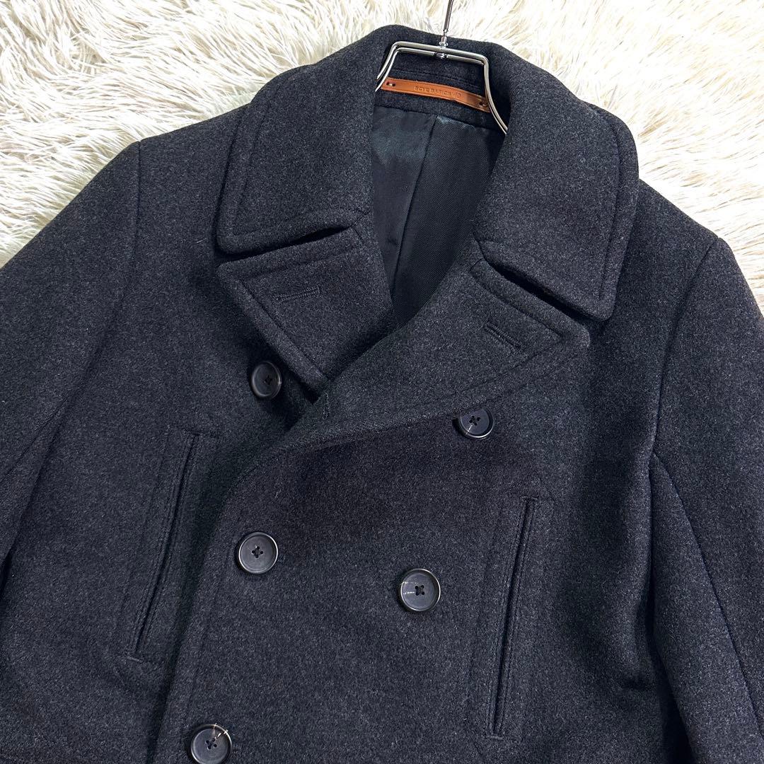 カシミヤ混✨サイベーシック ピーコート チャコールグレー 40