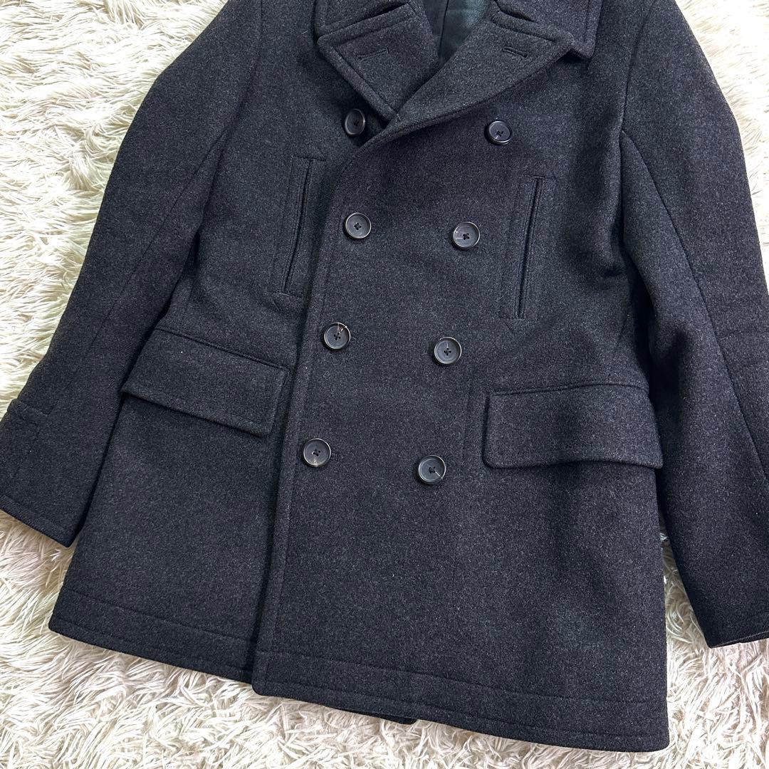 カシミヤ混✨サイベーシック ピーコート チャコールグレー 40