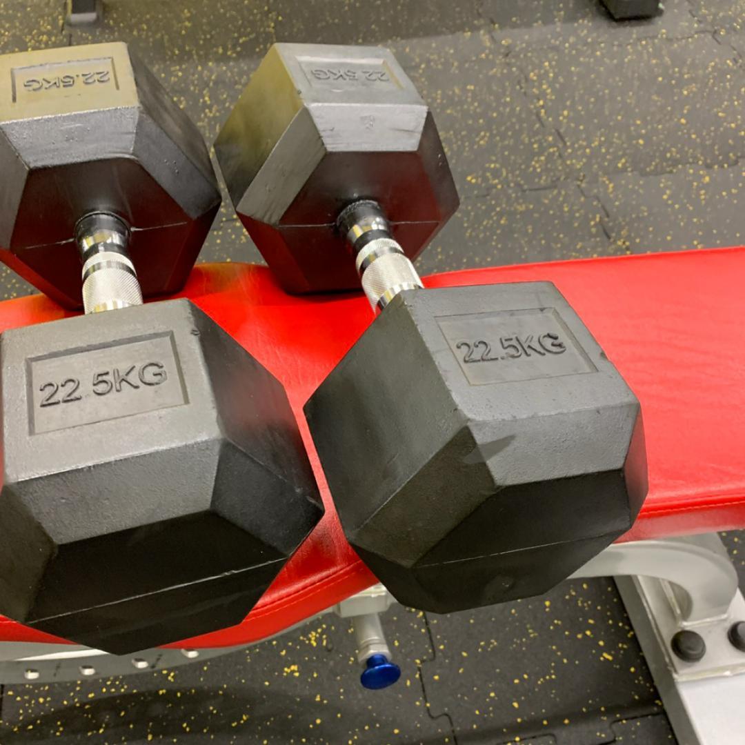 ラバー ヘックス ダンベル 22.5kg × 2個 セット