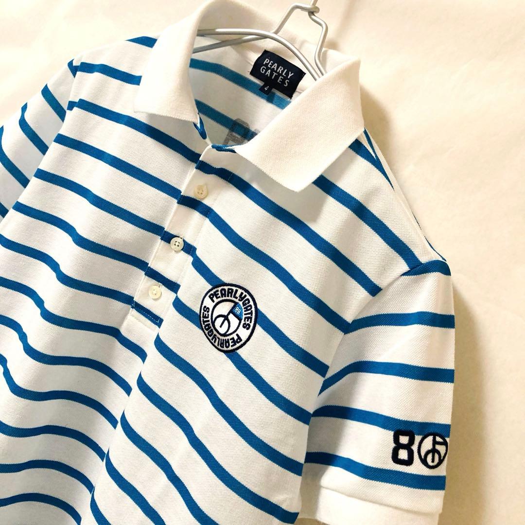 美品✳️PEARLY GATES『ゴルフ ポロシャツ ボーダー 半袖』サイズ4