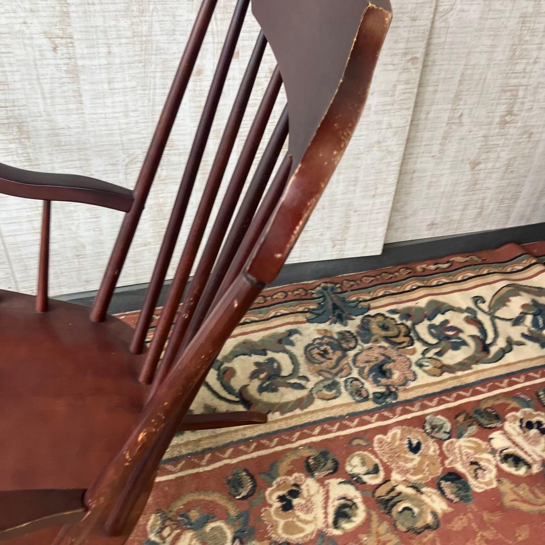 昭和レトロ 木製 ロッキングチェア アームチェア 古道具 古家具 ビンテージ