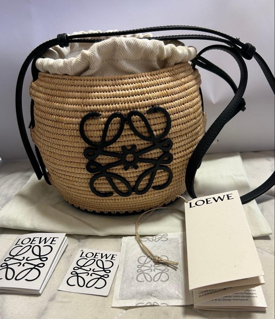専用出品LOEWEロエべ★ビーハイブ バスケットカゴバッグ ラフィア×カーフ