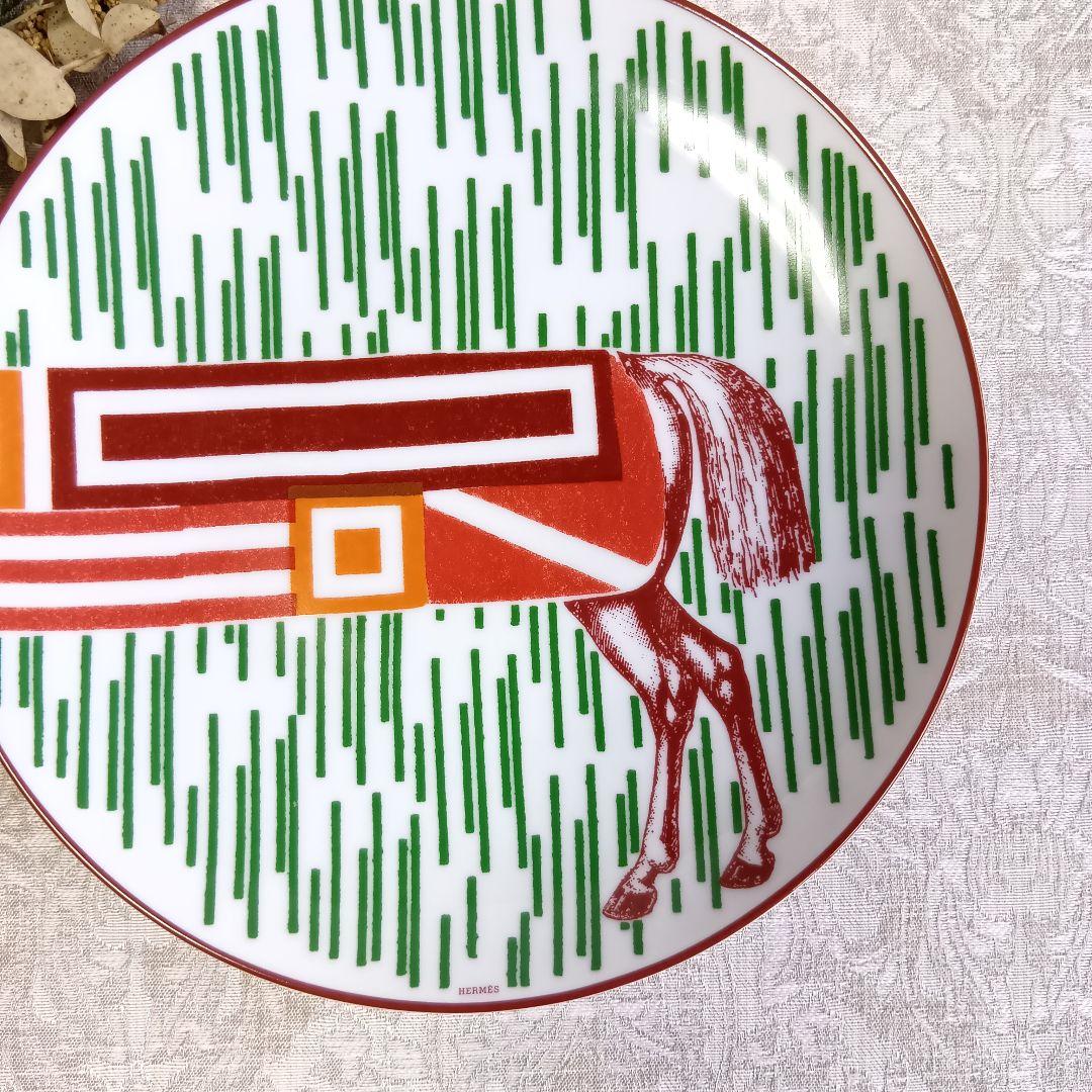 エルメス HERMES イポモビル プレート 皿 21.5cm 未使用 馬尻尾