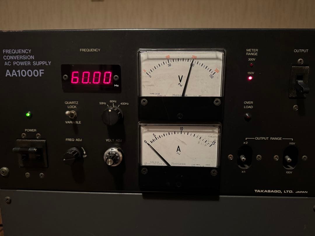 高砂製作所 AA1000F 周波数変換　交流安定化電源 入力200V仕様