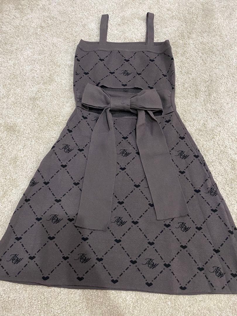 ミシェルマカロン ハニーミュウ モノグラムアンサンブルワンピース グレー XS