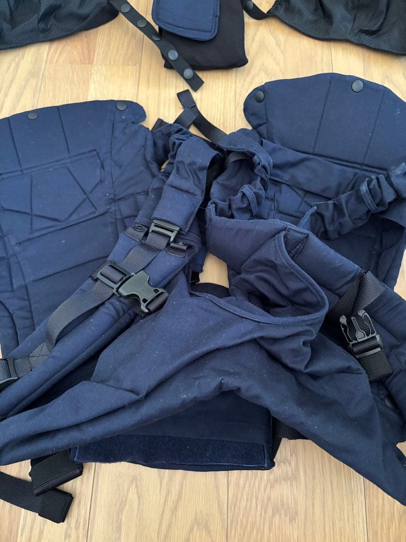 なぁ　napnap 抱っこ紐 ネイビー フード・ポーチ付き