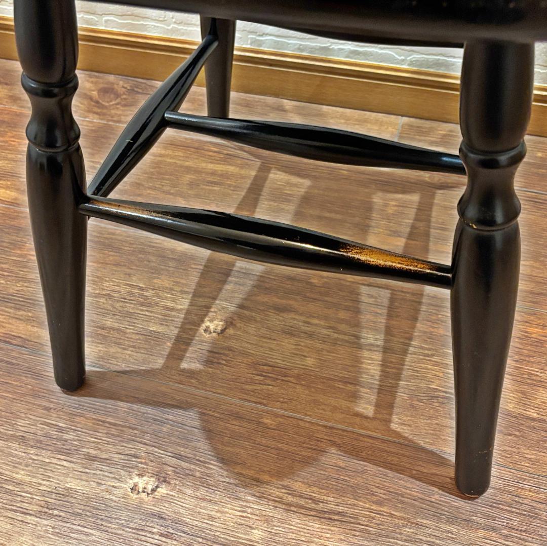 秋田木工 アンティーク レトロ ブラック スピンドルバック ウィンザーチェア①