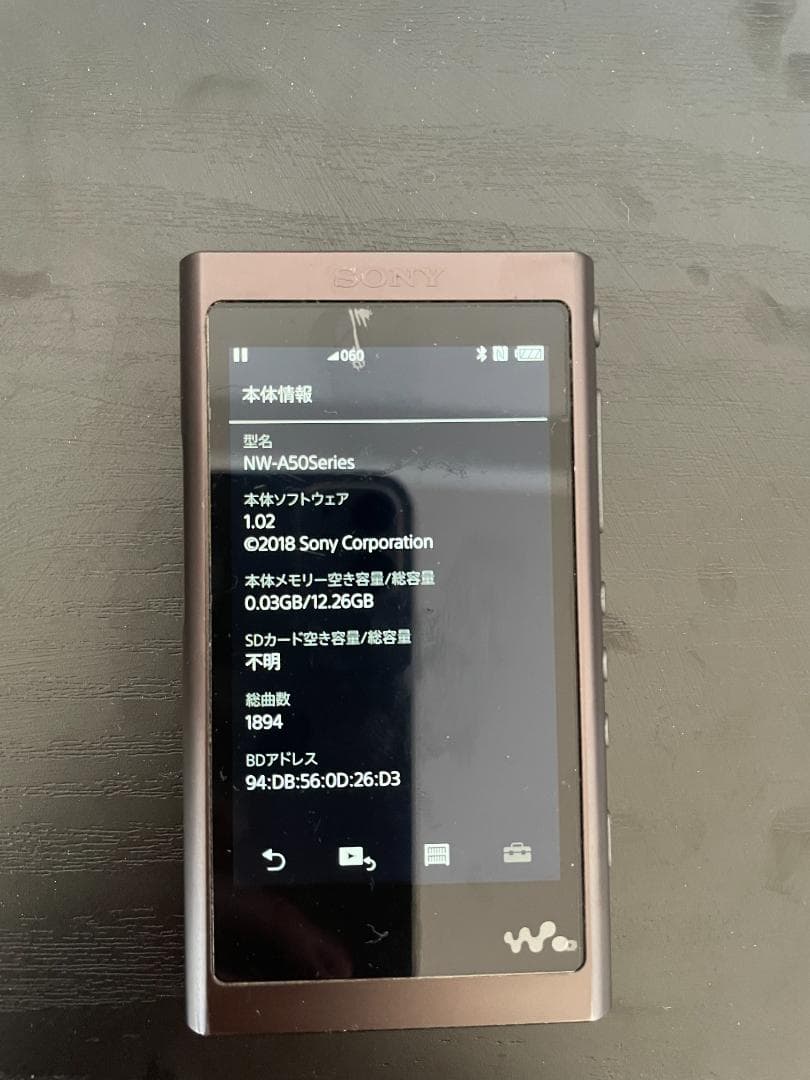 Sony Walkman A50 Series 16GB 充電ケーブル付