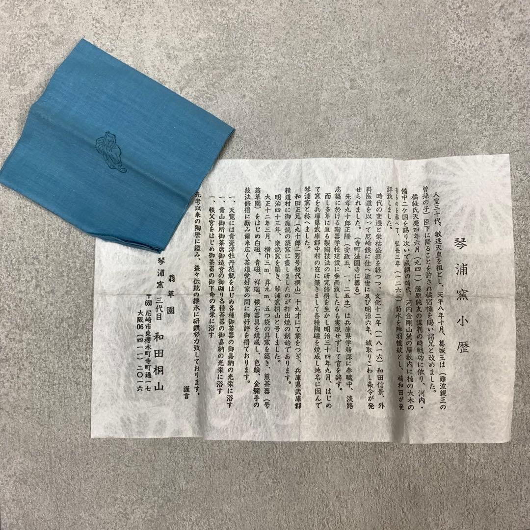 香合 和田桐山 琵琶 共箱 茶道具 巳 茶の湯 B-7