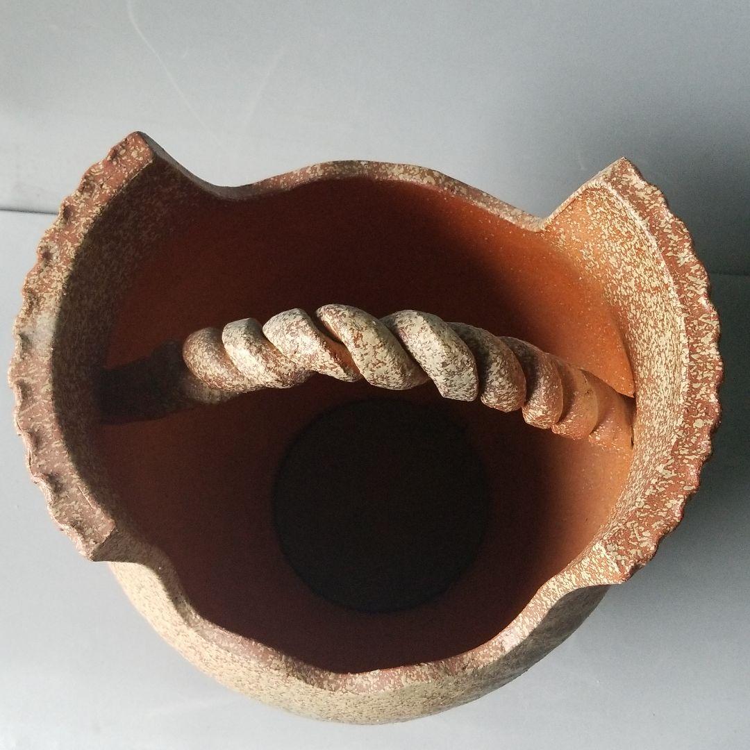 信楽焼傘立て 大容量❗手桶火色 高さ４７cm