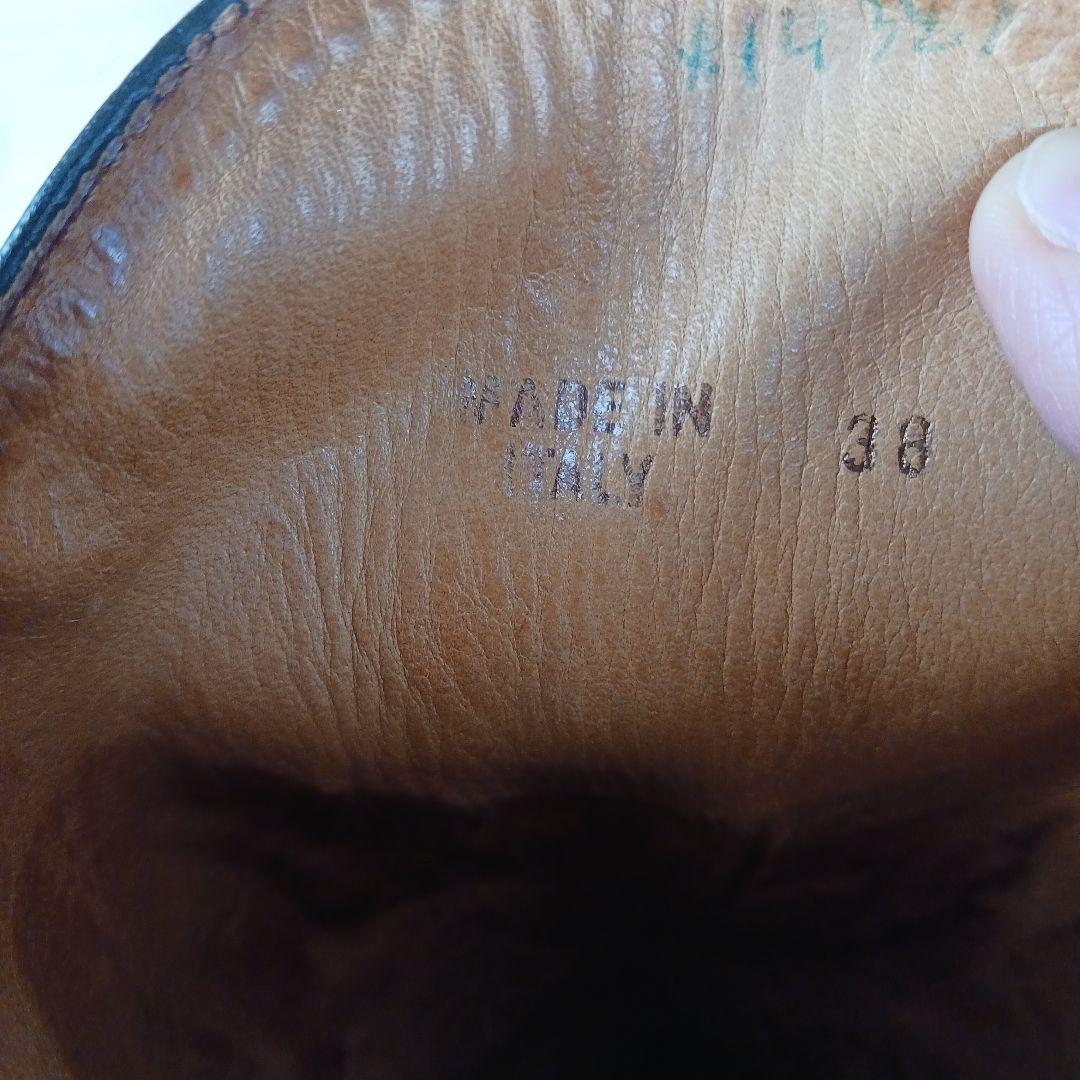 イタリア製　ウエスタンブーツ 緑と黒 レザー　サイズ38(24～24.5cm)