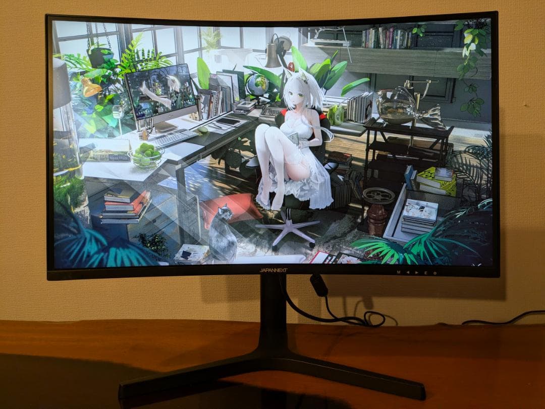 ジャパンネクスト ELED 27インチ 165Hz WQHD 曲面 モニター