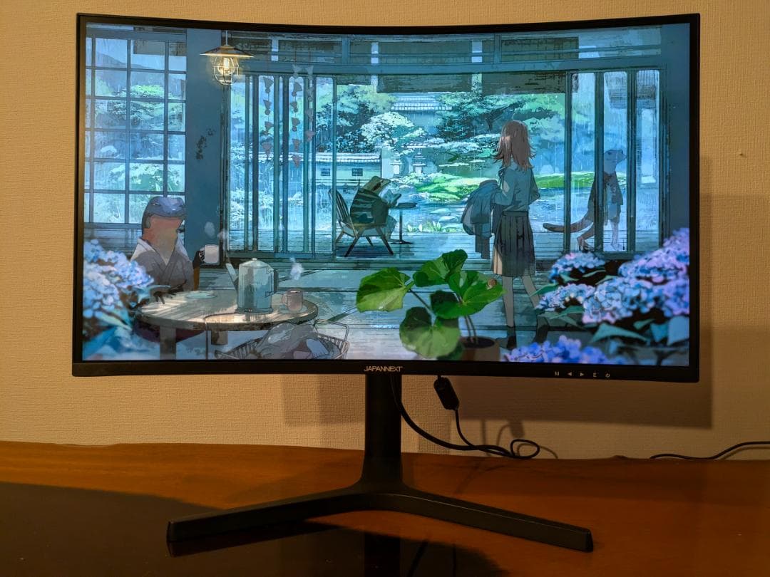 ジャパンネクスト ELED 27インチ 165Hz WQHD 曲面 モニター