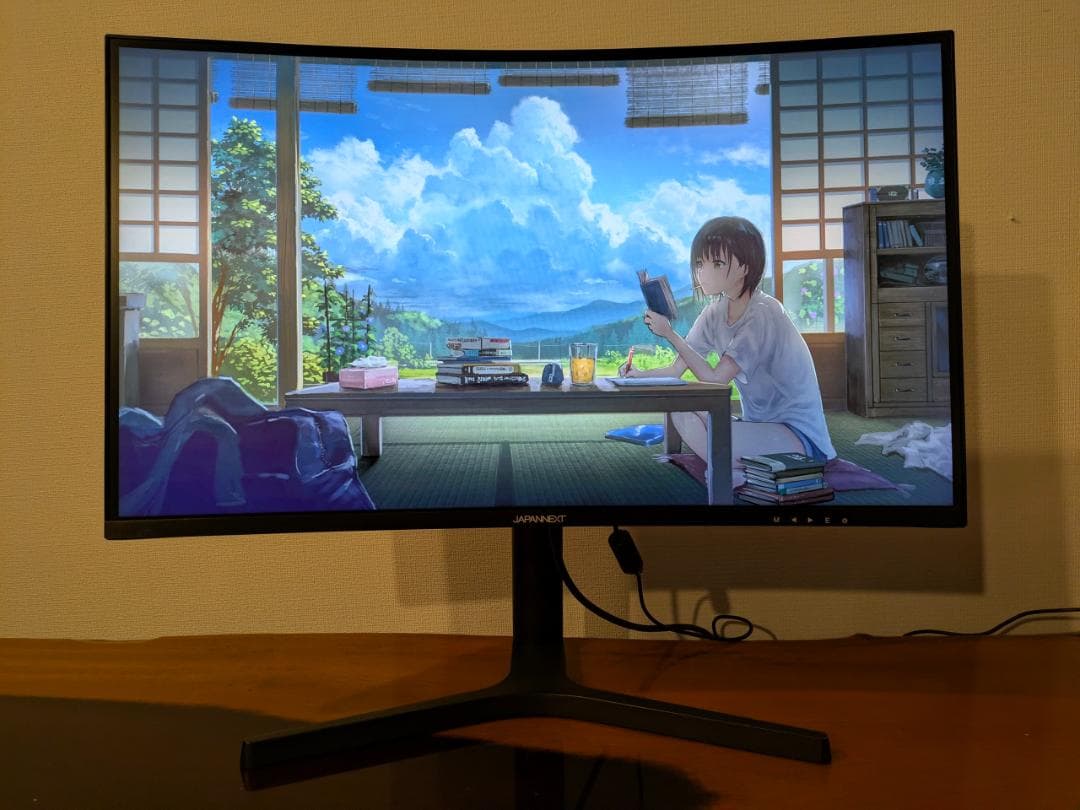 ジャパンネクスト ELED 27インチ 165Hz WQHD 曲面 モニター