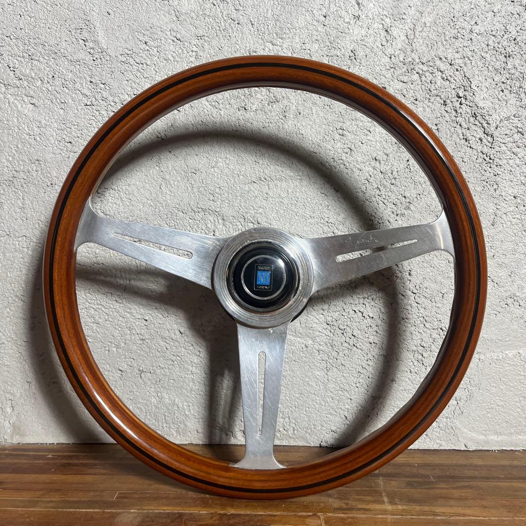 【希少ビンテージ】NARDI ナルディウッドステアリング 36φ ボス付き