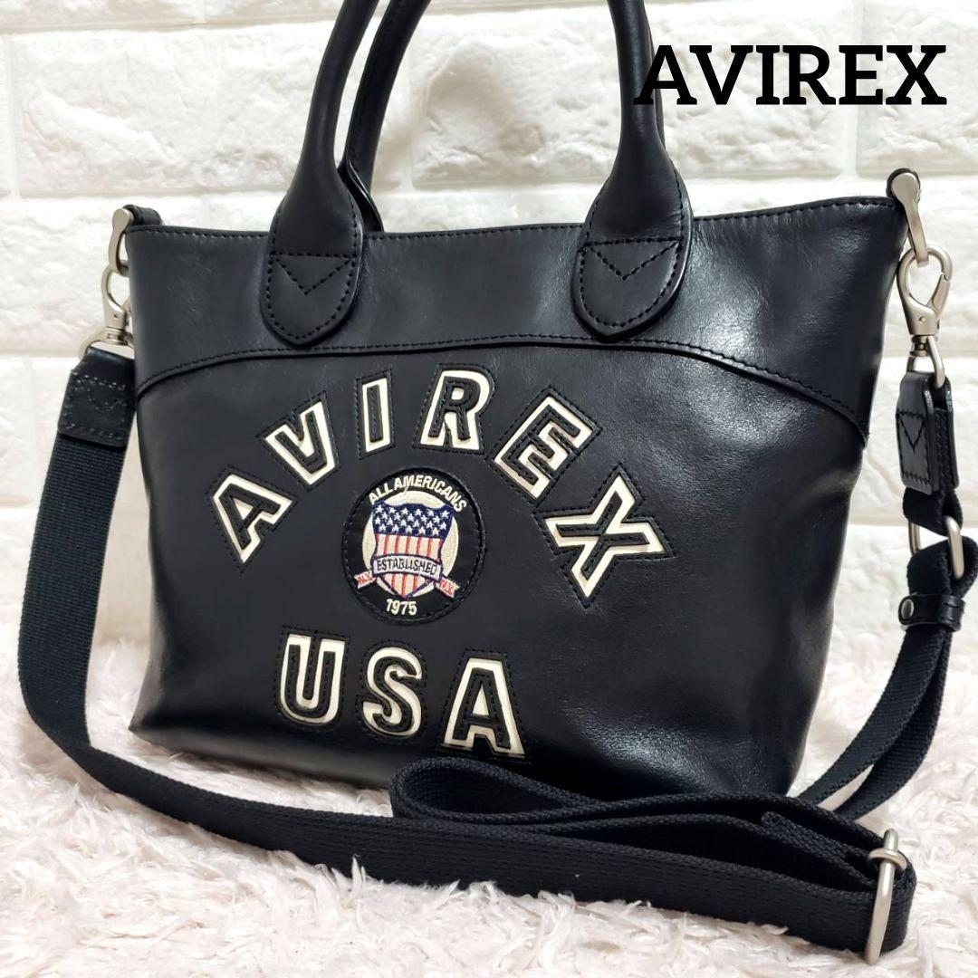 AVIREX ロゴミニトートハンドバッグ ショルダーバッグ 2way 美品