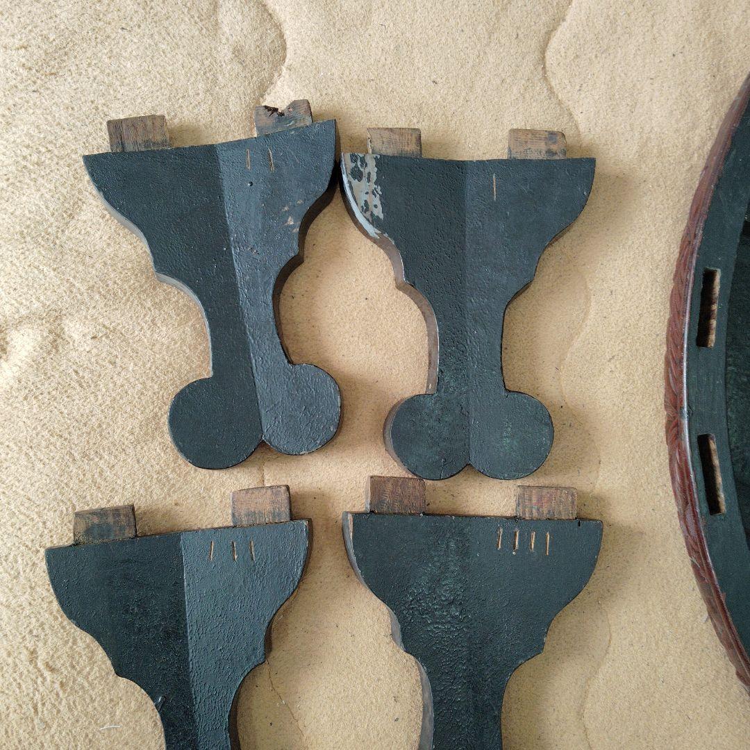 中国骨董？ 唐家具 飾彫り 円卓 座卓 ちゃぶ台 センターテーブル 古家具レトロ