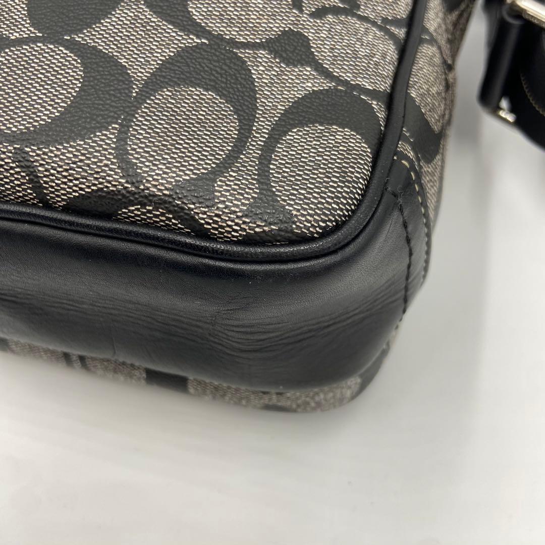 美品✨コーチ ショルダーバッグ F70078 ヘリテージ　シグネチャー ブラック