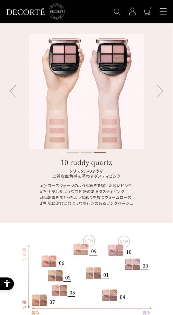 DECORTE アイシャドウパレット 10 rudy quartz