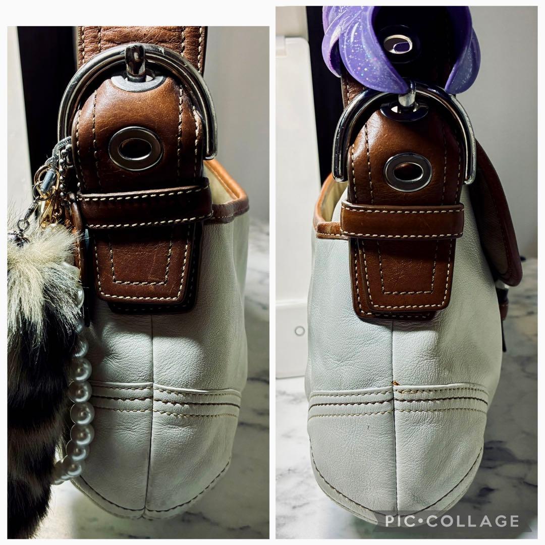 美品✨ COACH ソーホー 本革 レザー バイカラー ワンショルダー バッグ