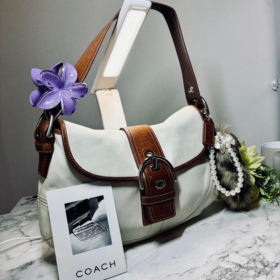 美品✨ COACH ソーホー 本革 レザー バイカラー ワンショルダー バッグ